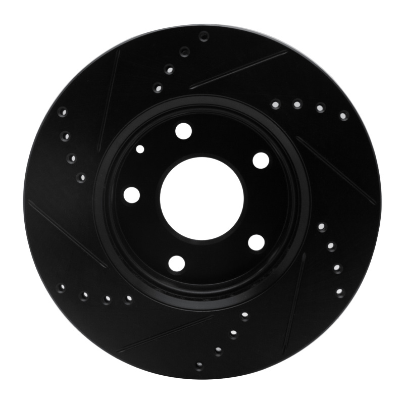 Mazda CX-3 Brake Rotor (1) - Front Right - R1 Concepts - Drilled & Slotted - Black - `14-`24